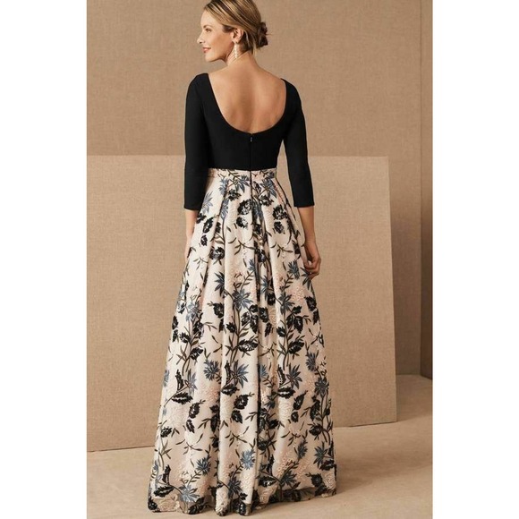 BHLDN Gianni Size 12  Floral Embroidered Gown Dress - Picture 3 of 9
